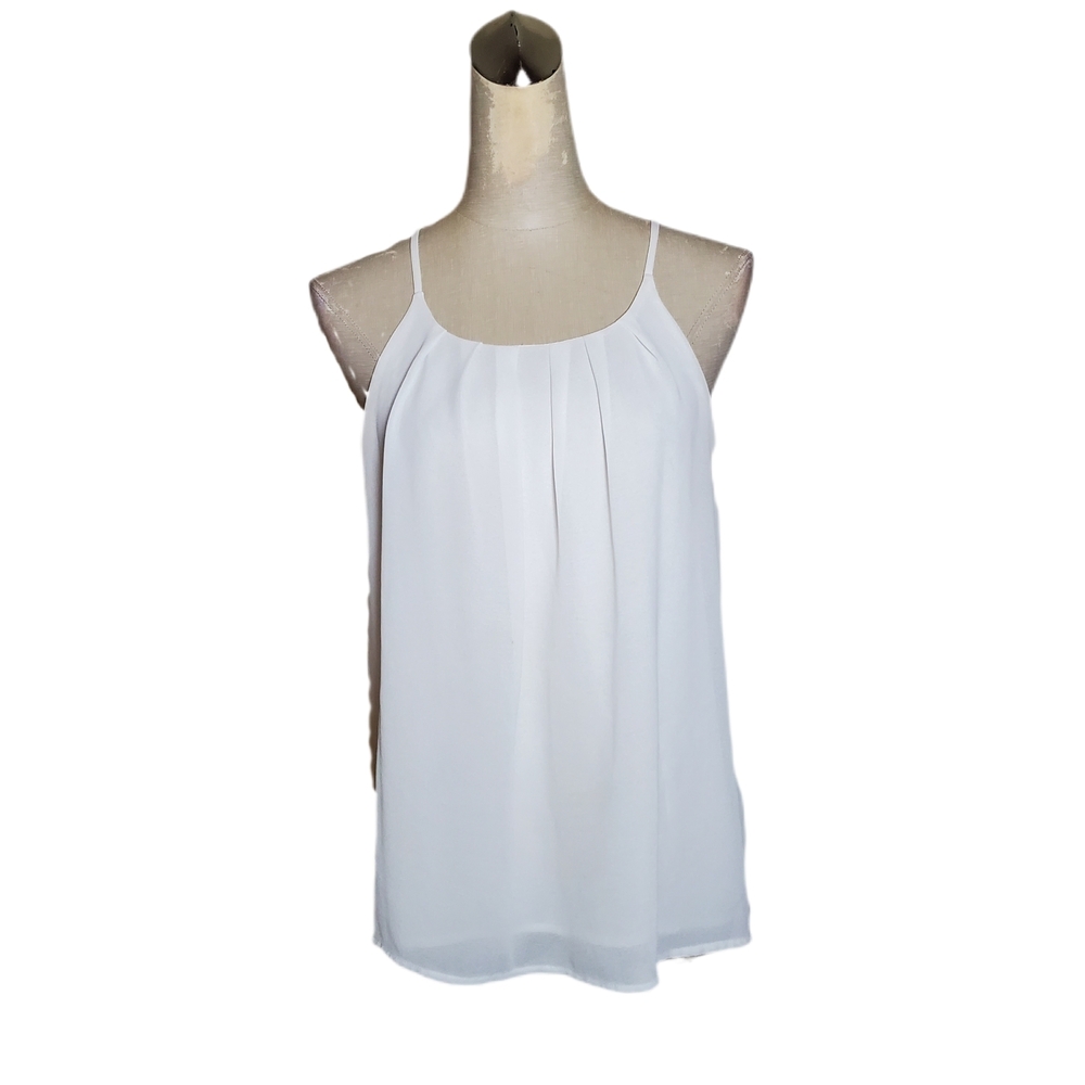 D.N.A Couture Elegant Cream Sleeveless Top Sz S